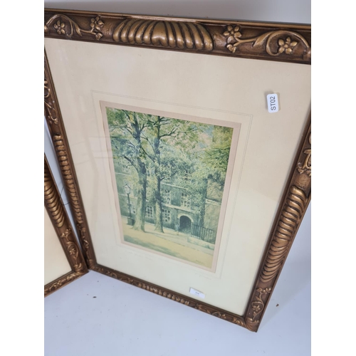 318 - Two framed pencil signed prints by F. Robson