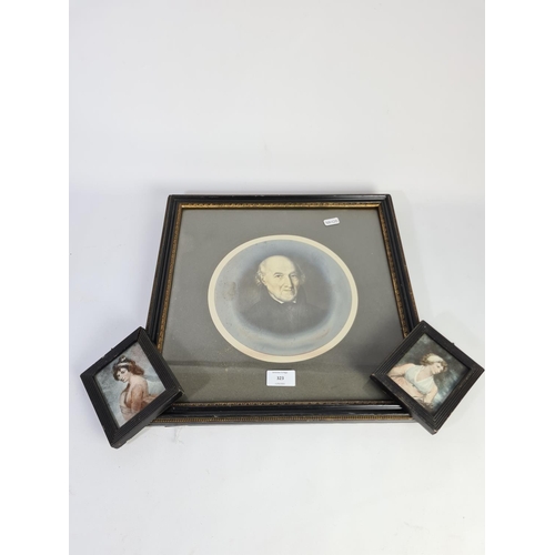 323 - Three Victorian framed portrait engravings