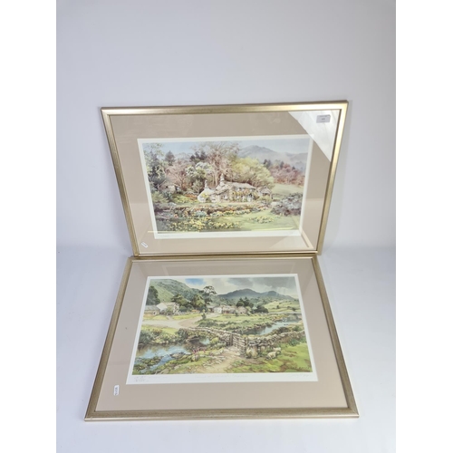 325 - Two framed pencil signed prints by Judy Boyes - approx. 69cm x 54cm