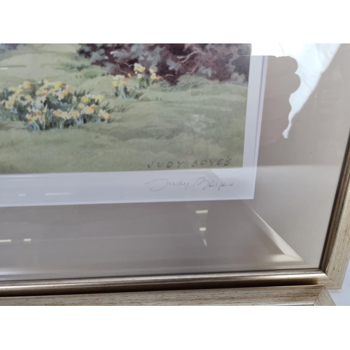 325 - Two framed pencil signed prints by Judy Boyes - approx. 69cm x 54cm