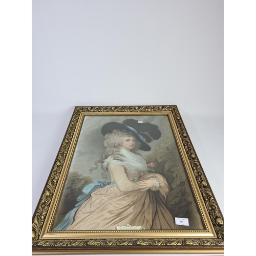 327 - A framed ‘The Stolen Duchess’ print originally by Thomas Gainsborough - approx. 71cm x 56cm