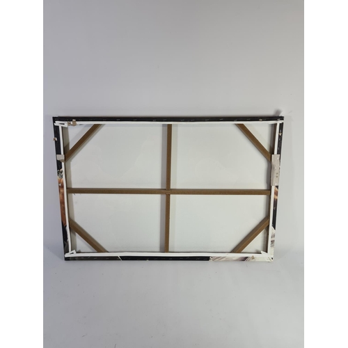 340 - A signed Anthony Joshua vs Wladimir Klitschko print on canvas - approx. 77cm x 52cm