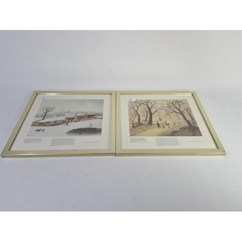 343 - Two framed Helen Bradley prints, one titled ‘Going Through the Woods’ and one titled ‘Buying Ducks F... 