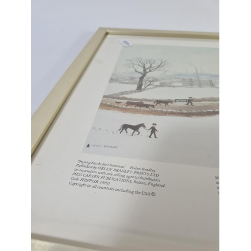 343 - Two framed Helen Bradley prints, one titled ‘Going Through the Woods’ and one titled ‘Buying Ducks F... 