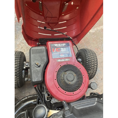 1270 - A red Mountfield 1538M ride on tractor lawnmower with 12.5hp Briggs & Stratton engine, electric star... 