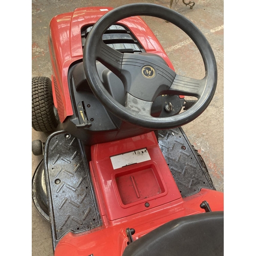 1270 - A red Mountfield 1538M ride on tractor lawnmower with 12.5hp Briggs & Stratton engine, electric star... 