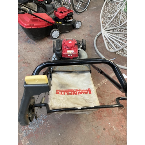 1265 - A black red and grey Sarp petrol roller mower with Honda GXV160 engine and grass collector