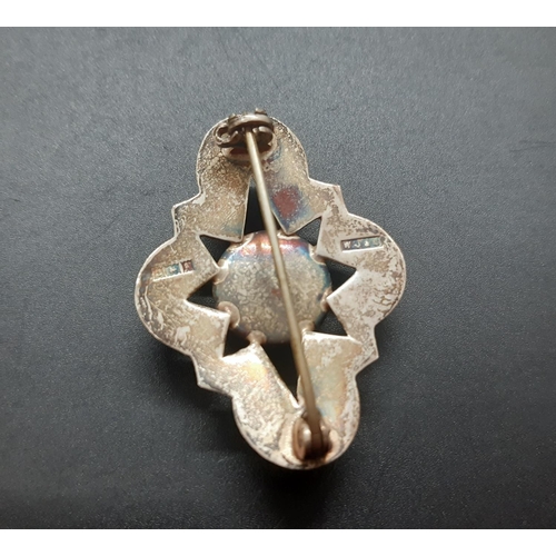 58 - A hallmarked Birmingham silver pin brooch by W. Johnson & Sons dated 1971 - approx. total weight 5 g... 