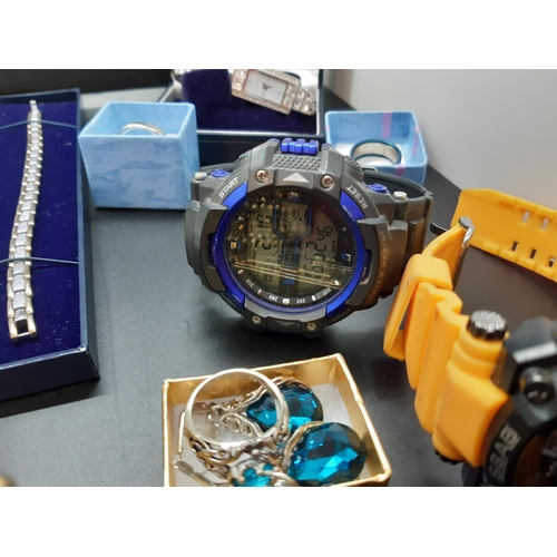 60 - A collection of various wristwatches and costume jewellery