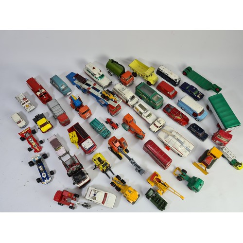 240 - A large collection of diecast model vehicles to include Dinky AEC articulated lorry, Dinky euclid re... 