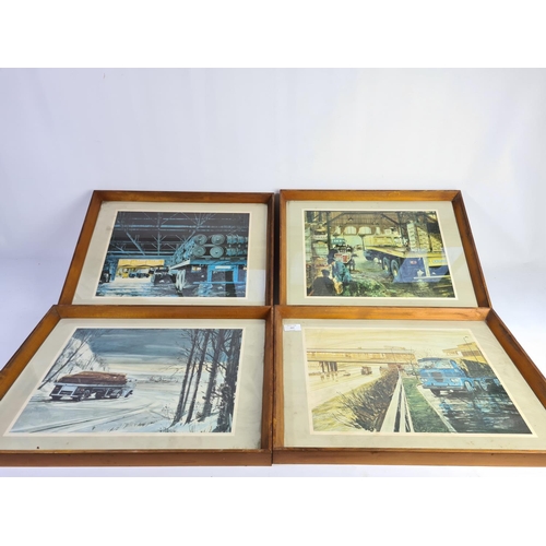 1337 - Four framed Scammell truck prints