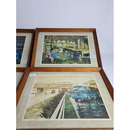 1337 - Four framed Scammell truck prints