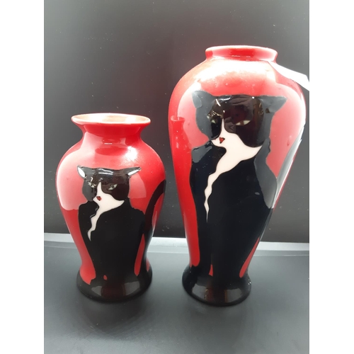 101 - Two Benaya by Innovation Cornelius Cat vases - largest approx. 20cm high
﻿