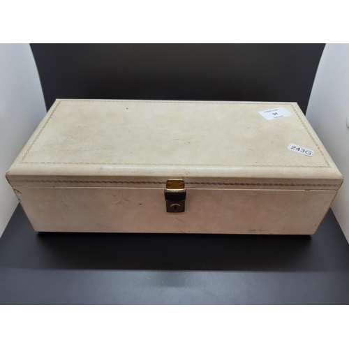 94 - A jewellery box containing costume jewellery, a boxed vintage Chanel No. 5 perfume, Sekonda nurses w... 