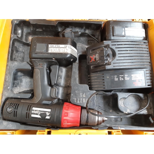 1237 - A cased Atlas Copco PBS3000 18v cordless drill with two 18v batteries and Atlas Copco RC Universal 7... 