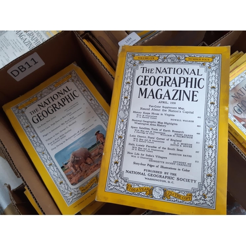 1334 - Seven boxes of 1950s/60s National Geographic magazines