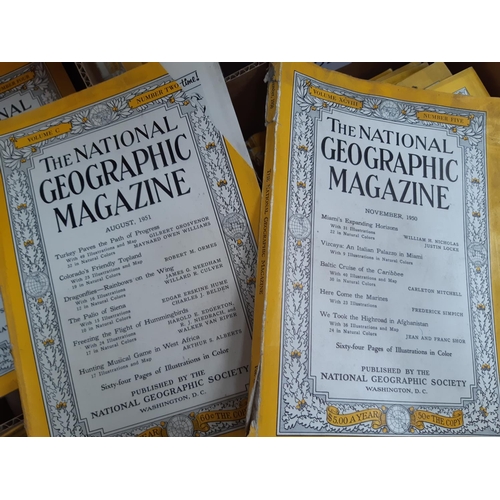 1334 - Seven boxes of 1950s/60s National Geographic magazines