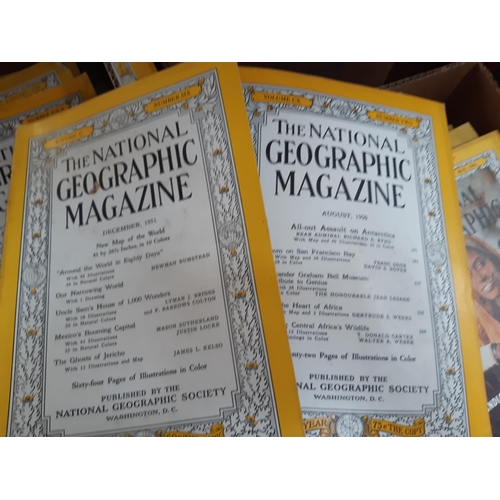 1334 - Seven boxes of 1950s/60s National Geographic magazines