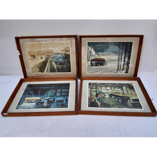 1337 - Four framed Scammell truck prints