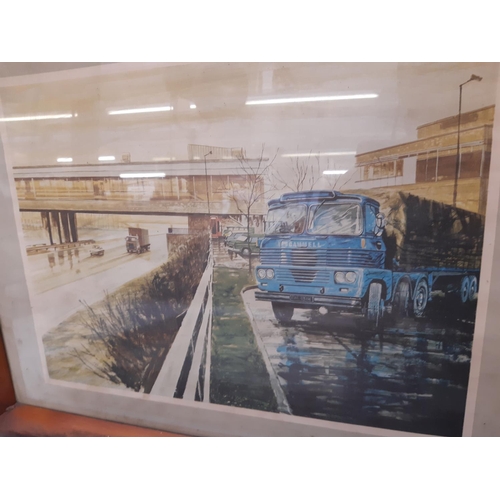 1337 - Four framed Scammell truck prints