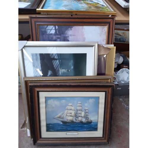 1340 - Nine various framed pictures