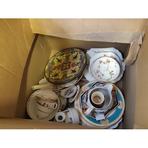 1373 - Two boxes of mixed china