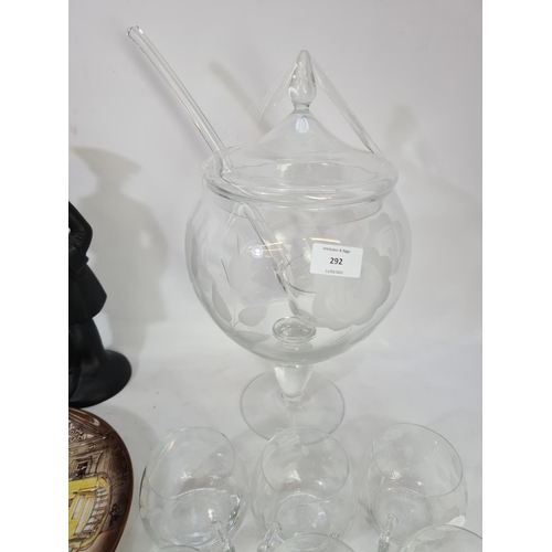 292 - A collection of assorted ceramics and glassware to include one Royal Doulton The Balloon Man D6655 c... 