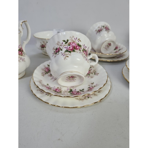 294 - A twenty piece Royal Albert Lavender Rose part tea set comprising six tea cups, six saucers, six sid... 