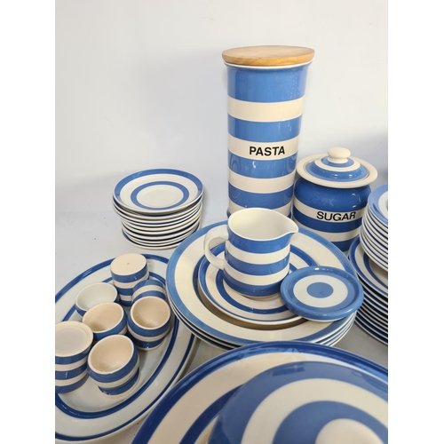 303 - Approximately one hundred pieces of T. G. Green Pottery Traditional Cornishware