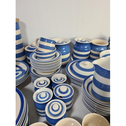 303 - Approximately one hundred pieces of T. G. Green Pottery Traditional Cornishware