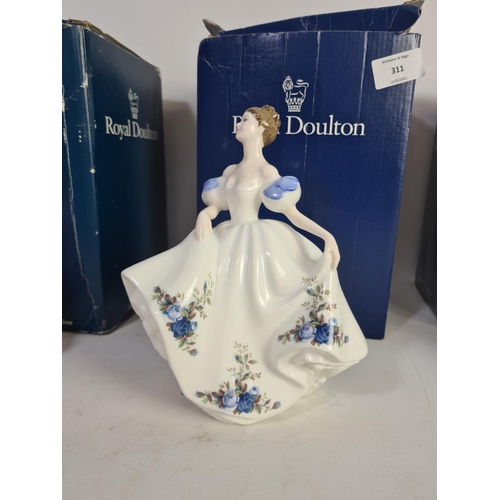 311 - Three boxed Royal Doulton figurines to include one Loyal Friend - HN3358, Pauline - HN3643 and Beatr... 