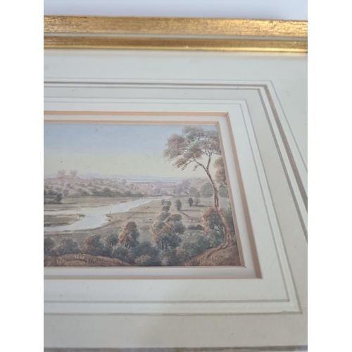 426 - A framed watercolour of a landscape scene - approx. 32cm x 28.5cm with frame and 13cm x 8cm excludin... 