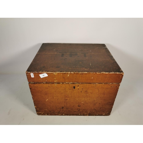 308 - A 19th century oak military box with two metal handles, green felt interior and monogram 'T.P.T.' - ... 