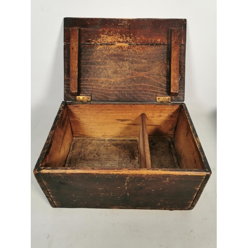 309 - Two 19th century wooden boxes, one pine lidded box and one burr walnut writing slope