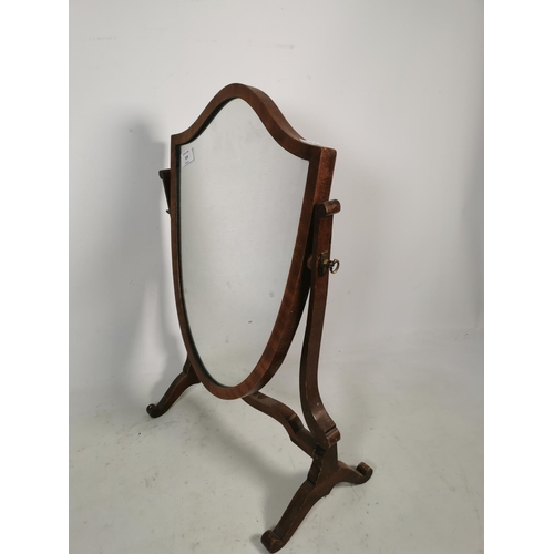 319 - A Bevan Funnell Reprodux mahogany framed swinging shield dressing table mirror