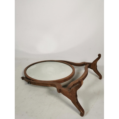 320 - A Victorian mahogany framed swinging circular dressing table mirror