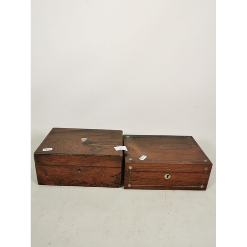 325 - Two 19th century rosewood work boxes