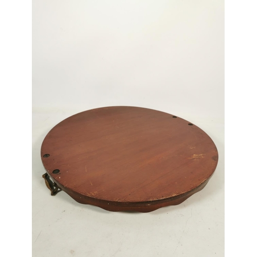 326 - An Edwardian inlaid mahogany twin handled tray - approx. 46cm diameter