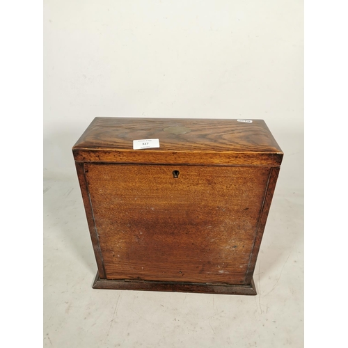 327 - An early 20th century oak cutlery box containing Hammond Creake & Co cutlery - approx. 32cm high x 3... 