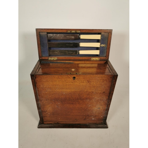 327 - An early 20th century oak cutlery box containing Hammond Creake & Co cutlery - approx. 32cm high x 3... 