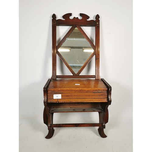 329 - A late 19th/early 20th century mahogany wall mountable mirror with fitted storage box - approx. 82cm... 