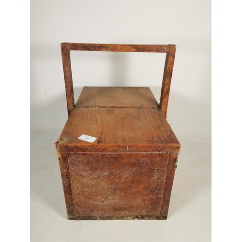 334 - A 19th century elm sewing box - approx. 45cm high x 44cm wide x 27cm deep