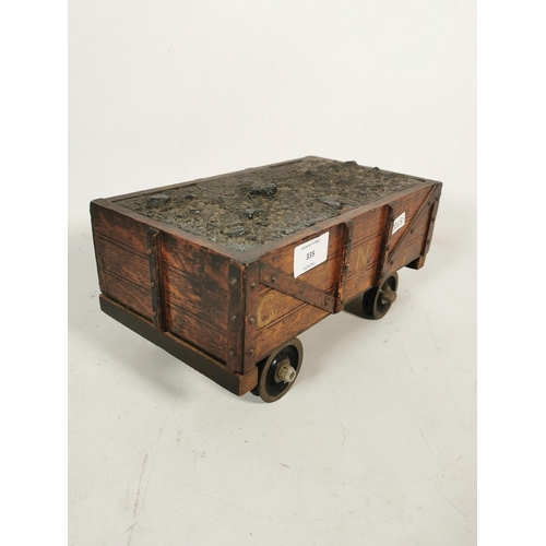 335 - A vintage handmade oak 'G N R' train tender lidded box - approx. 13cm high x 28cm wide x 16cm deep