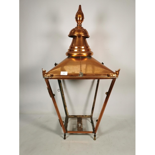 348 - A vintage copper lantern - approx. 92cm high