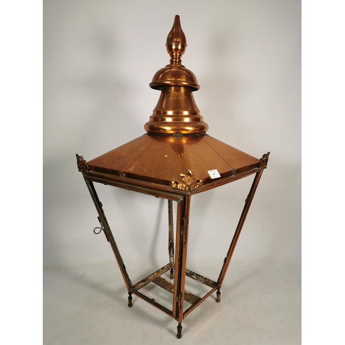 348 - A vintage copper lantern - approx. 92cm high