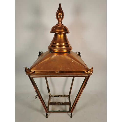 348 - A vintage copper lantern - approx. 92cm high