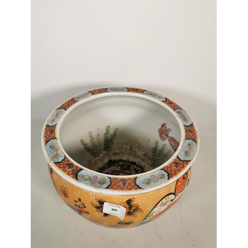 369 - A Chinese porcelain fish bowl jardiniere - approx. 25cm high x 30cm diameter