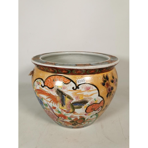 369 - A Chinese porcelain fish bowl jardiniere - approx. 25cm high x 30cm diameter