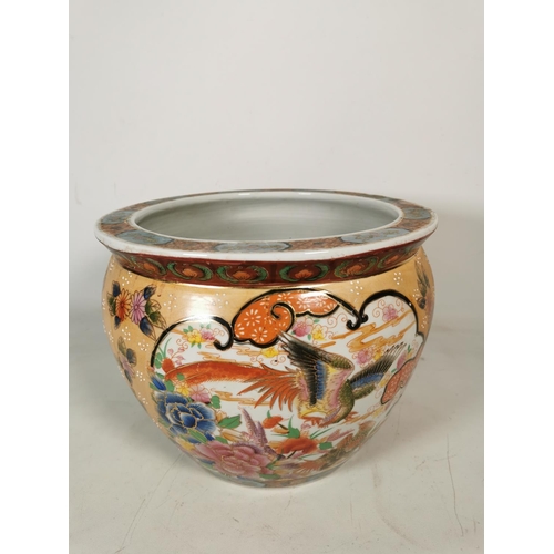 369 - A Chinese porcelain fish bowl jardiniere - approx. 25cm high x 30cm diameter