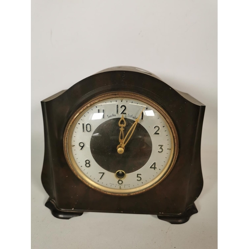 390 - Four items, one vintage H. Samuel quartz clock and Weathermaster barometer on mahogany plaque, one v... 